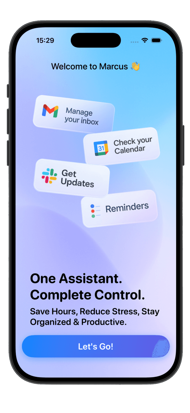 Smart Task Management - Get personalized task suggestions and manage your day effortlessly on Marcus AI mobile application